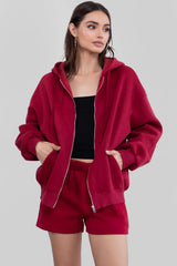 UNIVERSITY Plush Fleece Oversized Zip Up Hoodie